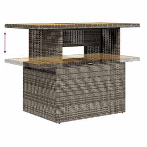 7dílná zahradní sedací souprava s poduškami šedá polyratan - obrázek 8