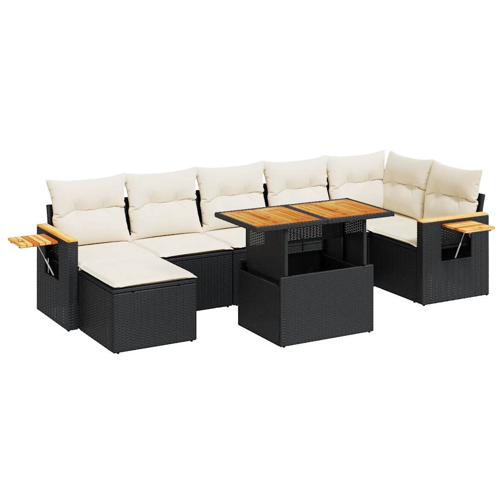 Thumbnail - vidaXL 8-tlg. Garten-Sofagarnitur mit Kissen Schwarz Poly Rattan