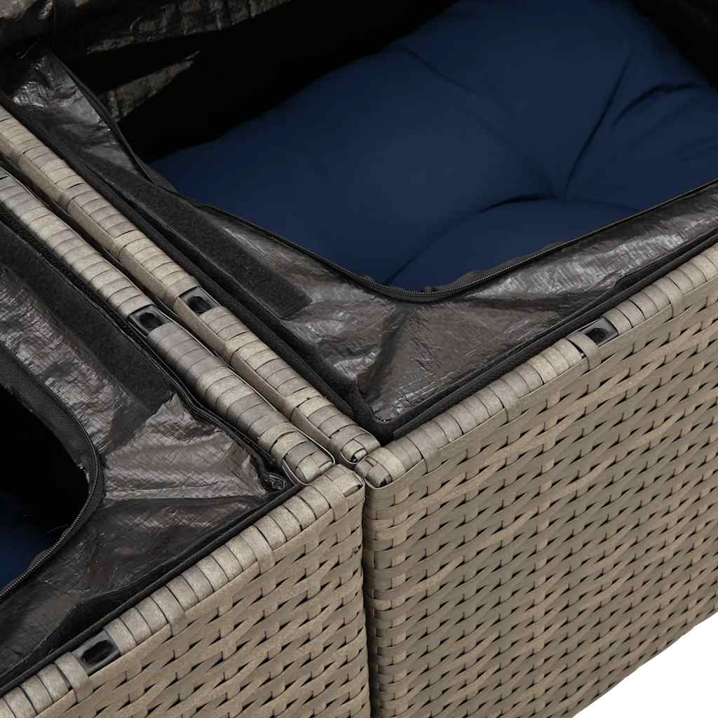 Patio Sofa Set with Cushions Outdoor Furniture 7 Piece Poly Rattan vidaXL - Picture 23 of 28