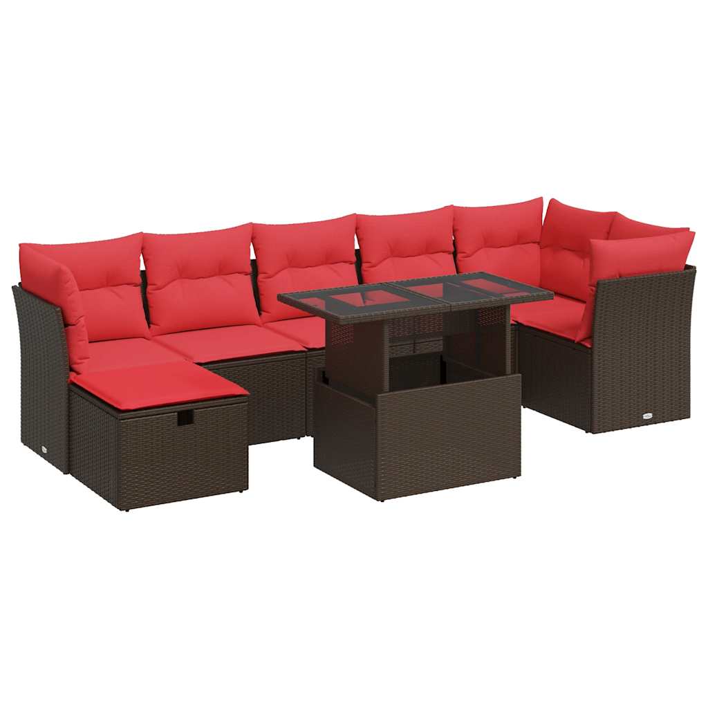 Thumbnail - vidaXL 8-tlg. Garten-Sofagarnitur mit Kissen Schwarz Poly Rattan
