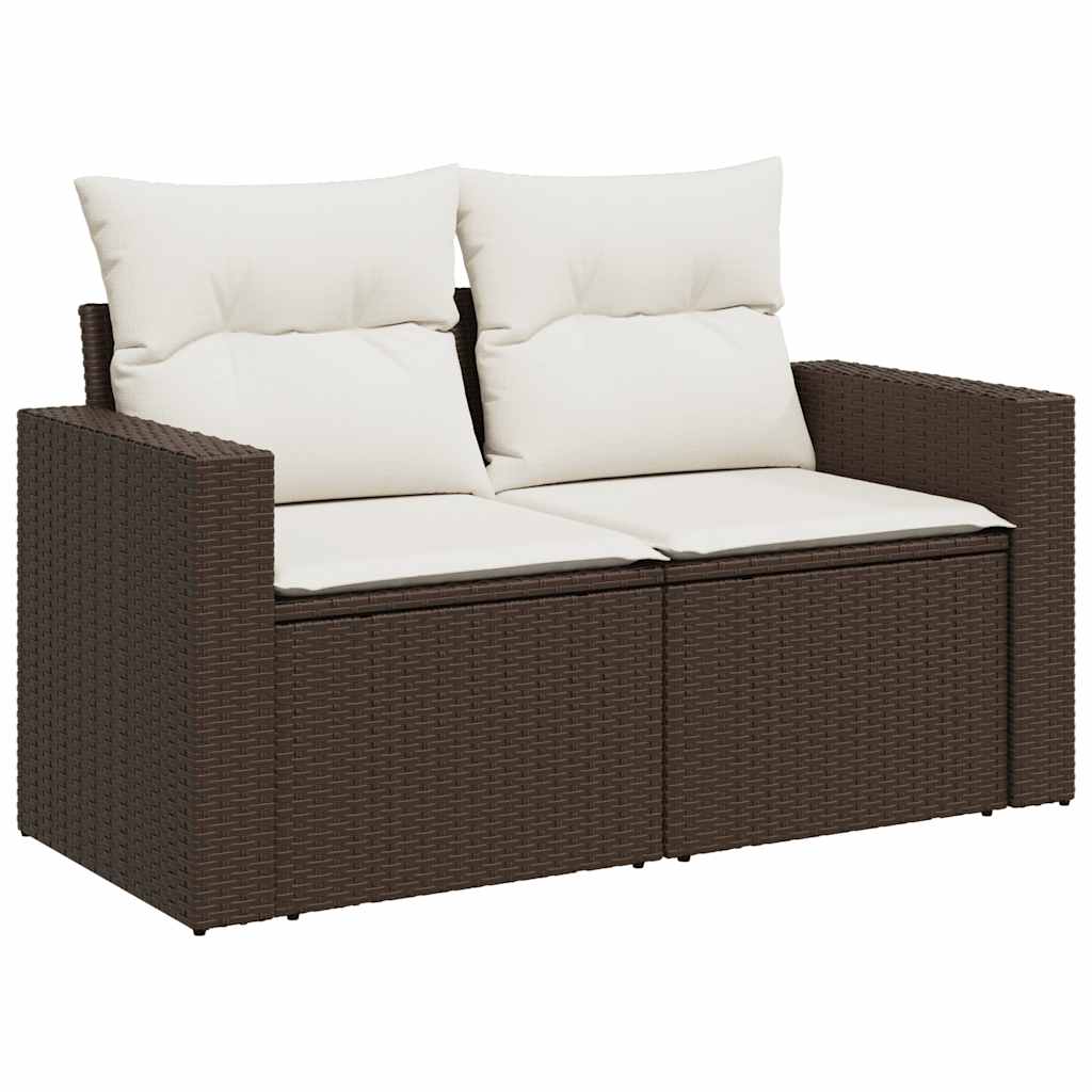 vidaXL 6-delige Loungeset met kussens poly rattan bruin afbeelding