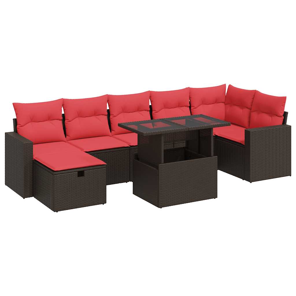Thumbnail - vidaXL 8-tlg. Garten-Sofagarnitur mit Kissen Schwarz Poly Rattan