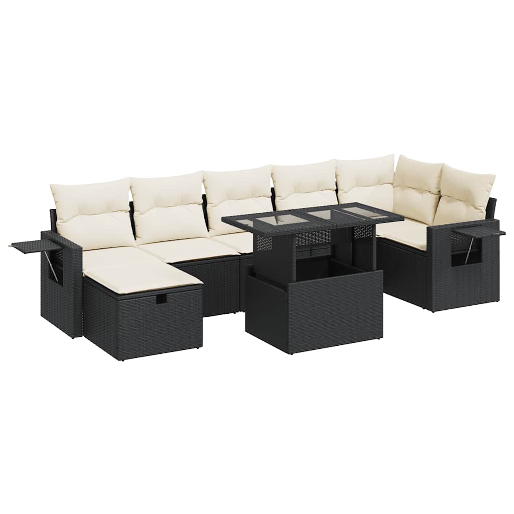 Thumbnail - vidaXL 8-tlg. Garten-Sofagarnitur mit Kissen Schwarz Poly Rattan