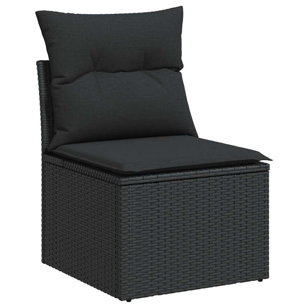 Thumbnail - vidaXL 9-tlg. Garten-Sofagarnitur mit Kissen Schwarz Poly Rattan