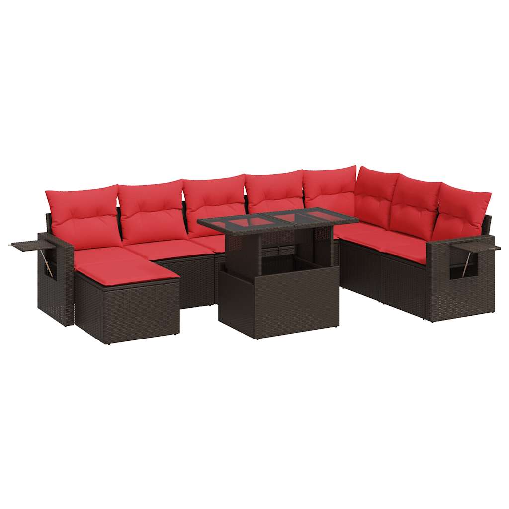 Thumbnail - vidaXL 9-tlg. Garten-Sofagarnitur mit Kissen Schwarz Poly Rattan