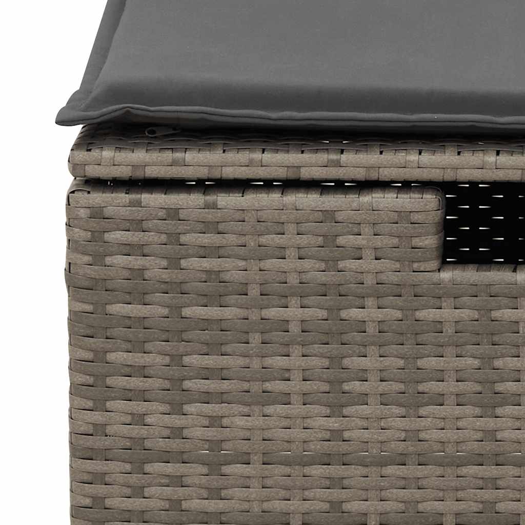 9dílná zahradní sedací souprava s poduškami šedá polyratan - obrázek 16