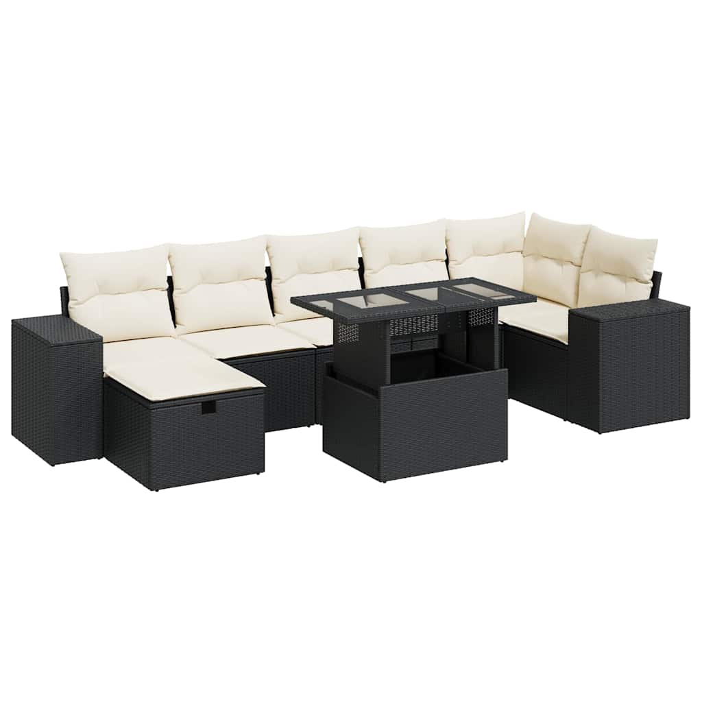 Thumbnail - vidaXL 5-tlg. Garten-Sofagarnitur mit Kissen Schwarz Poly Rattan