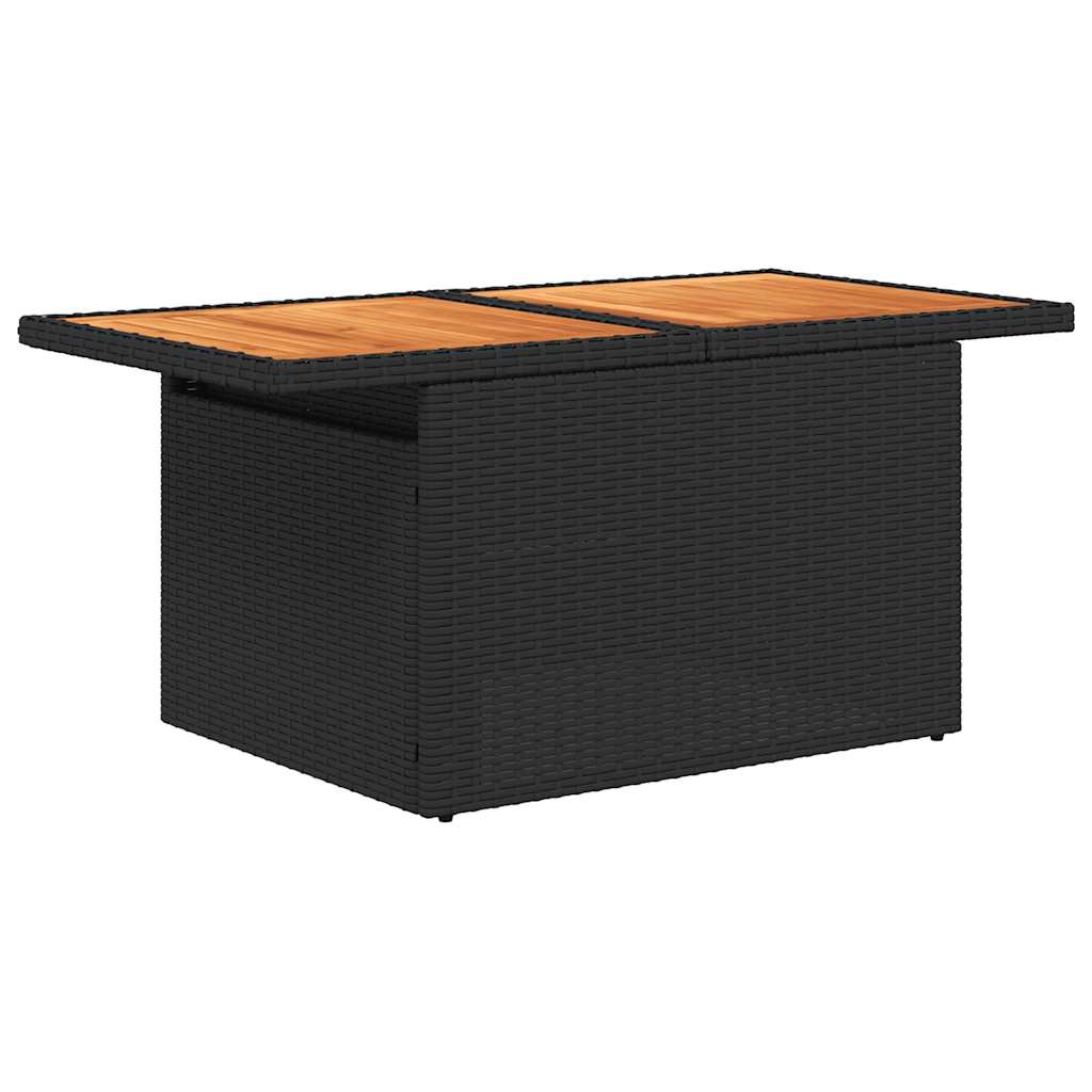 vidaXL 7-delige Loungeset met kussens poly rattan acacia zwart afbeelding