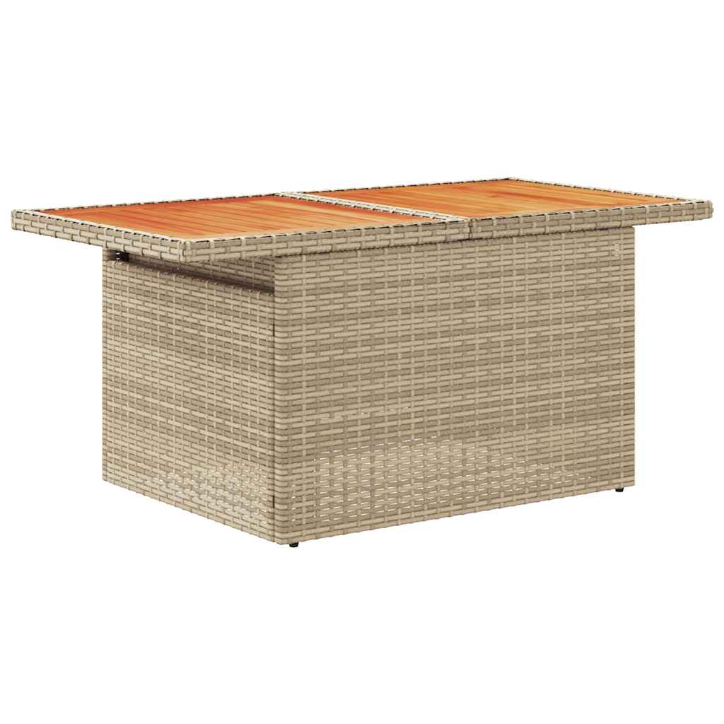 vidaXL 6-delige Loungeset met kussens poly rattan acacia beige