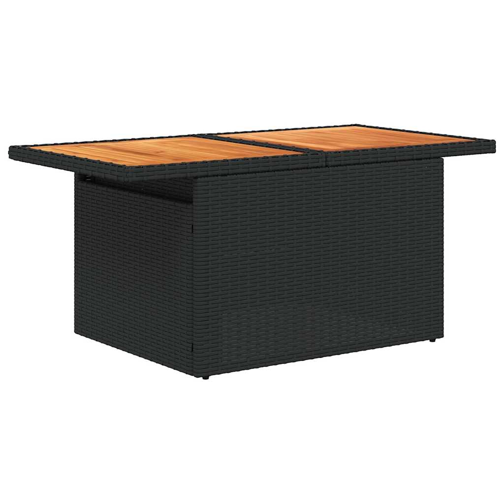 vidaXL 5-delige Loungeset met kussens poly rattan acacia zwart afbeelding
