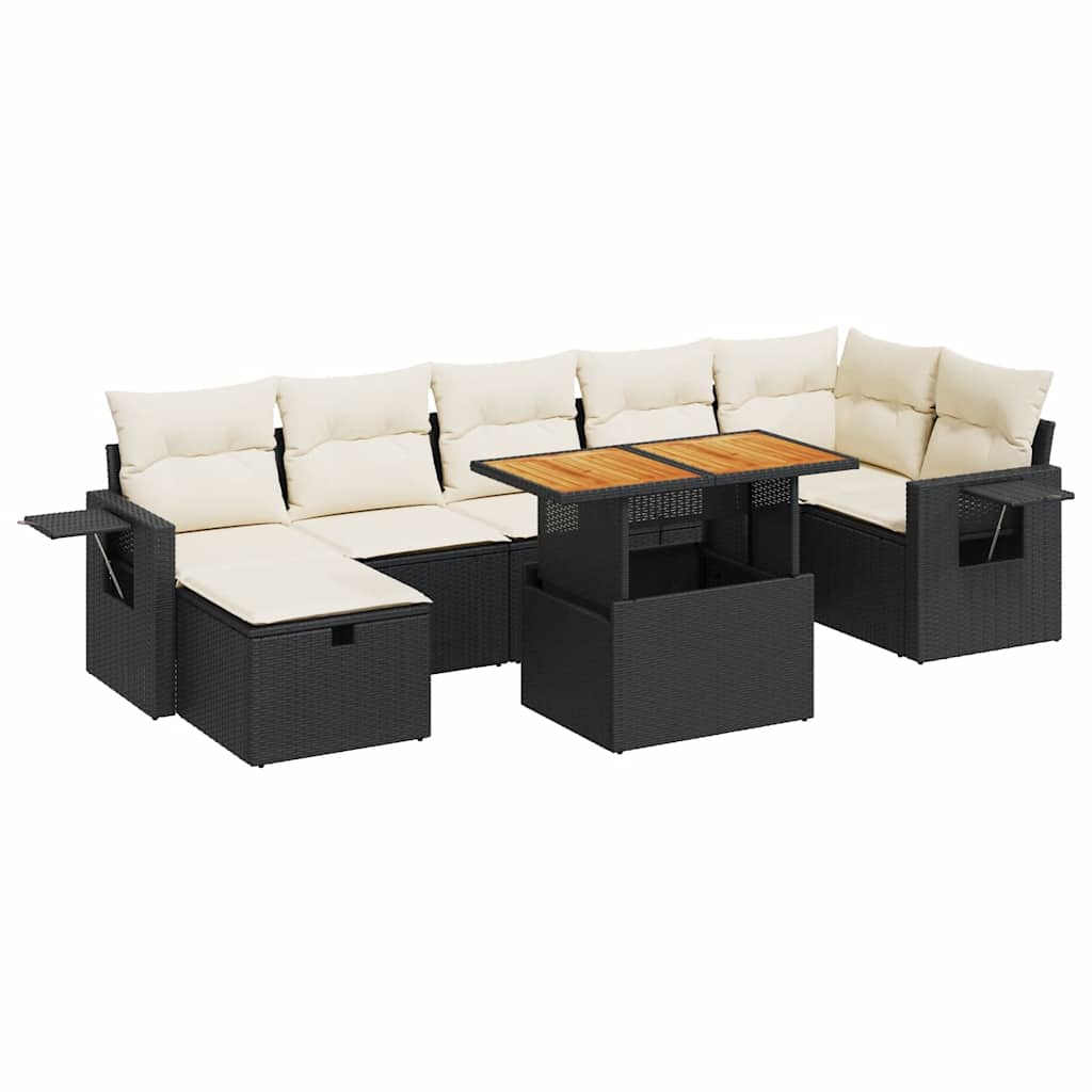 vidaXL Set mobilier de grădină cu perne, 5 piese,poliratan/lemn acacia