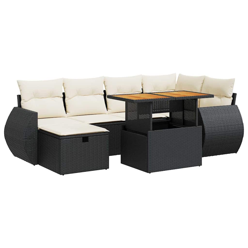Thumbnail - vidaXL 8-tlg. Garten-Sofagarnitur mit Kissen Schwarz Poly Rattan