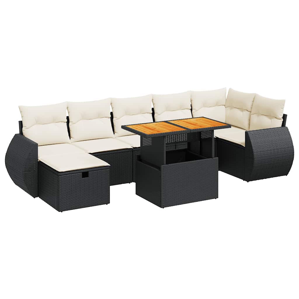 vidaXL Set mobilier de grădină cu perne, 5 piese,poliratan/lemn acacia