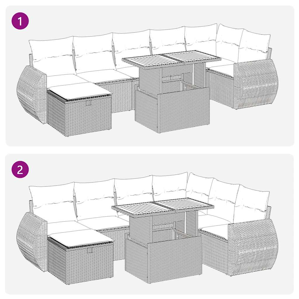 5 / Sort og cremefarvet / bord 3x hjørnedel 3x midterdel fodskammel - Billede 13