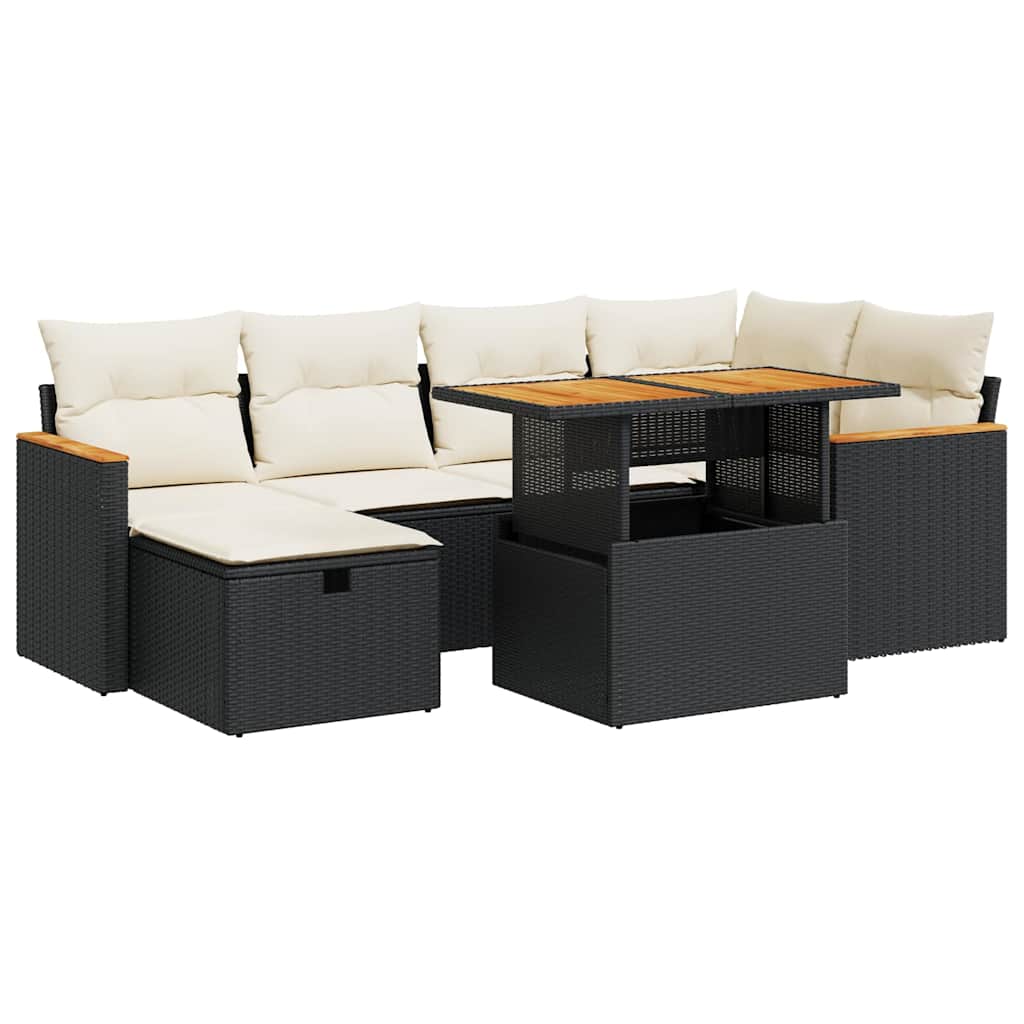 Thumbnail - vidaXL 8-tlg. Garten-Sofagarnitur mit Kissen Schwarz Poly Rattan