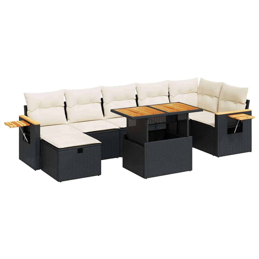 Thumbnail - vidaXL 5-tlg. Garten-Sofagarnitur mit Kissen Schwarz Poly Rattan