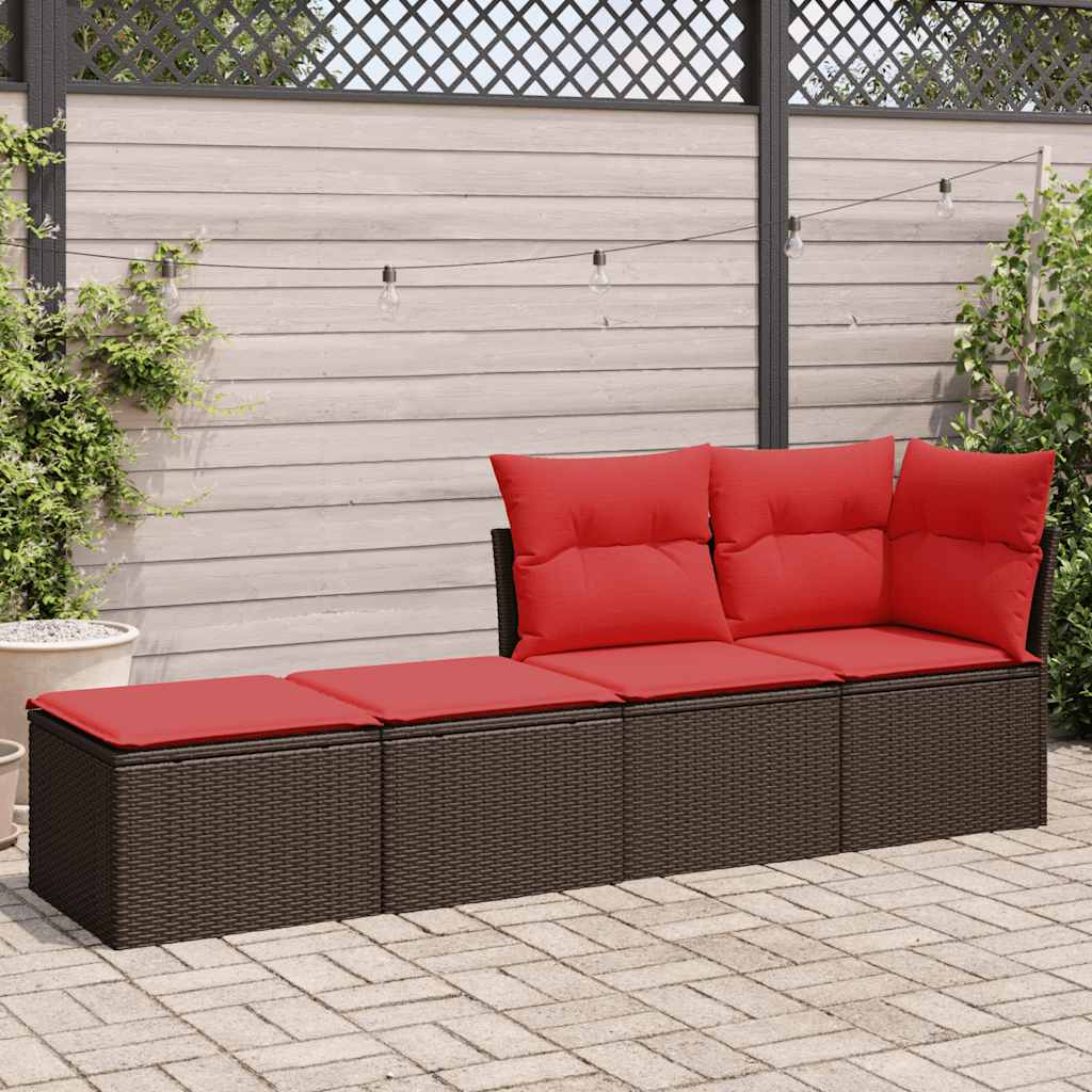 vidaXL 2-delige Loungeset met kussens poly rattan acacia bruin