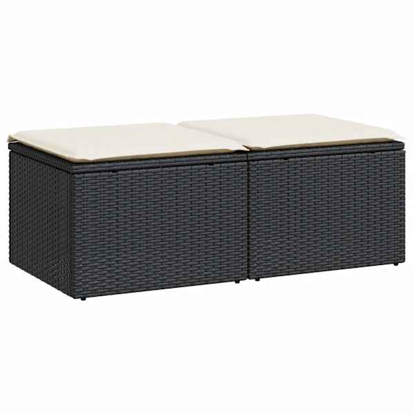 vidaXL 2-osaline aiadiivani komplekt patjadega, must, rotang/akaatsia