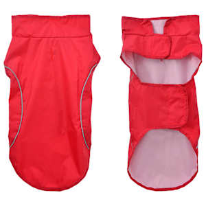 Pláštěnka pro psy s reflexními proužky polyester červená XS - obrázek 3