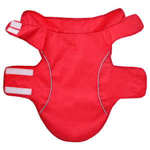 Pláštěnka pro psy s reflexními proužky polyester červená S - obrázek 4