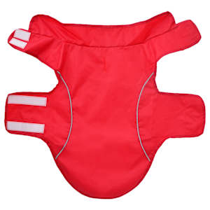 Pláštěnka pro psy s reflexními proužky polyester červená M - obrázek 4