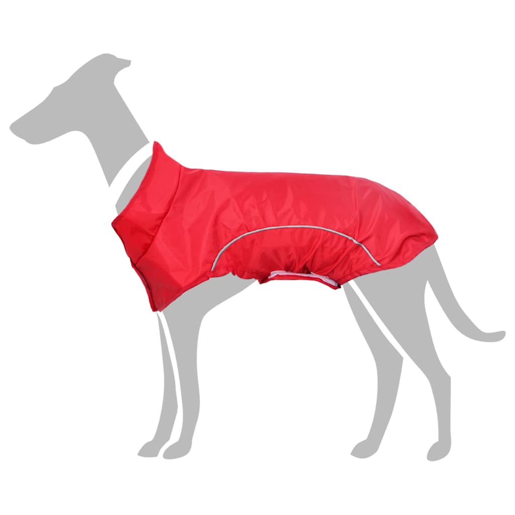 Hondenregenjas met reflecterende strips polyester rood 3XL