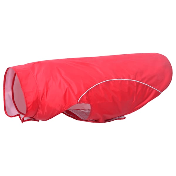vidaXL koera vihmakeep helkurribadega, pol&uuml;ester, punane, 4XL
