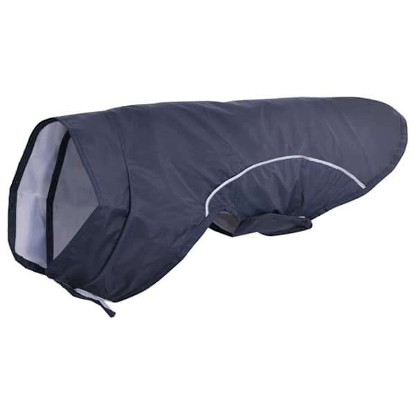 vidaXL koera vihmakeep helkurribadega, pol&uuml;ester, tumesinine, XS