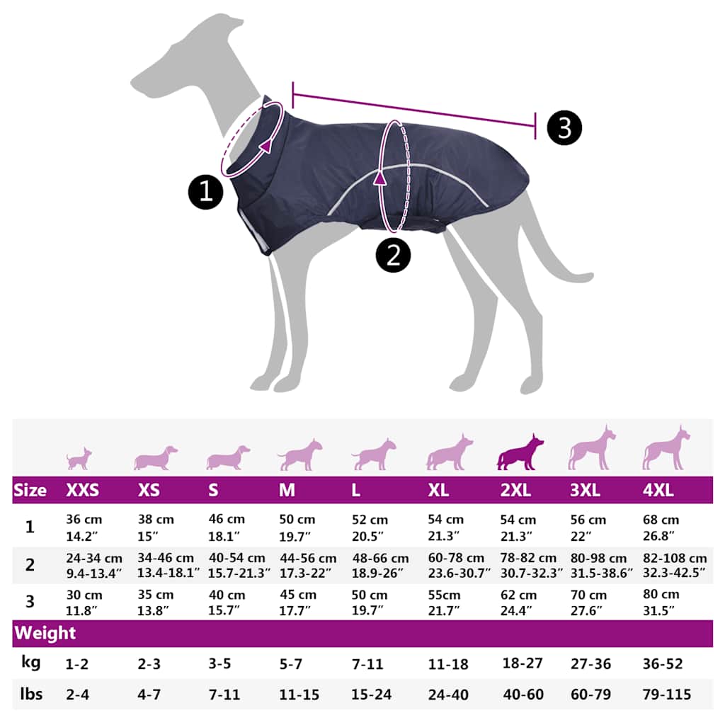 Hondenregenjas met reflecterende strips polyester blauw 2XL image 13