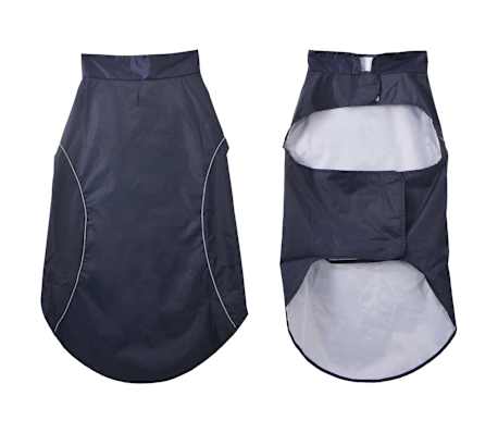 vidaXL Capa de chuva para c&atilde;es com tiras reflectoras azul-marinho 3XL