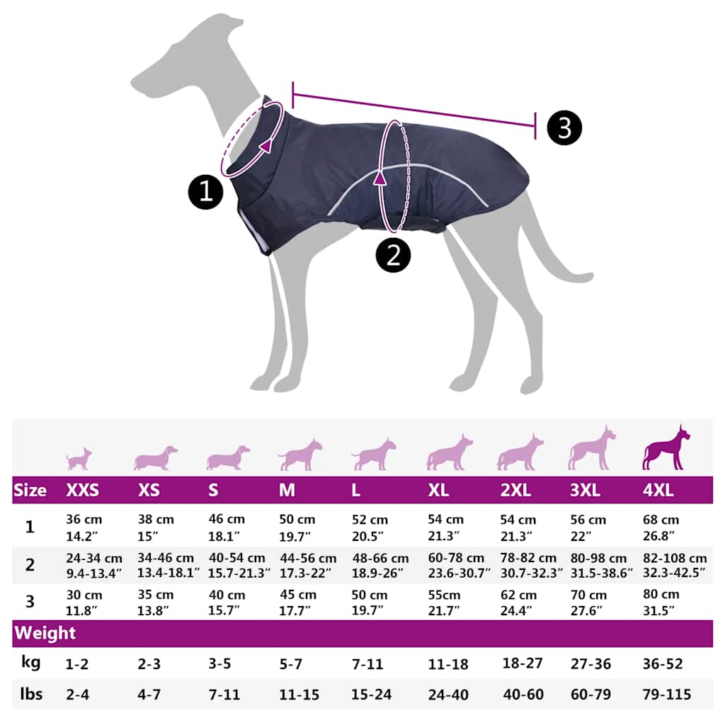 Hondenregenjas met reflecterende strips polyester blauw 4XL image 13