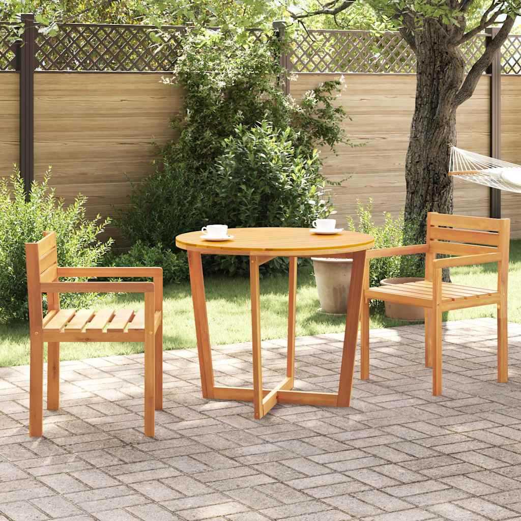 vidaXL Tuintafel rond Ø90x75 cm massief acaciahout