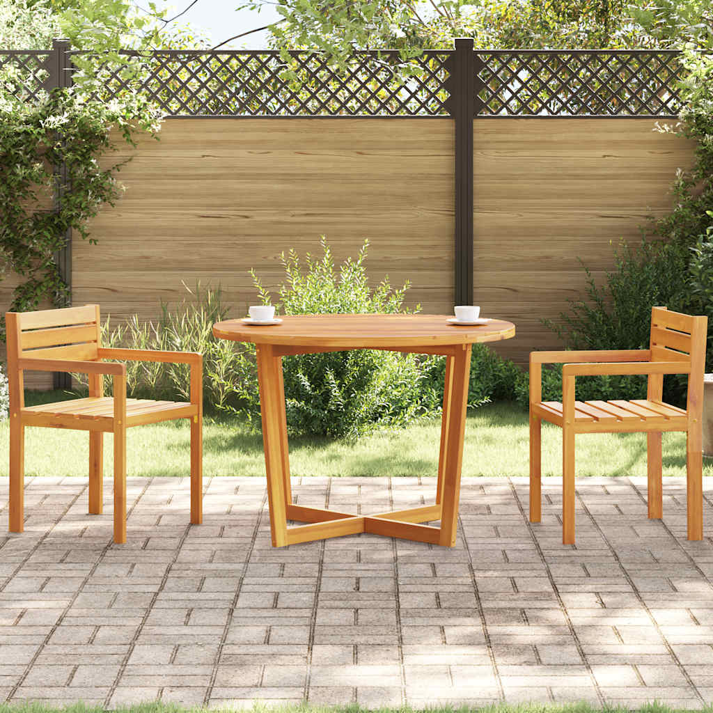 vidaXL Garten-Esstisch Rund Ø110x75 cm Massivholz Akazie