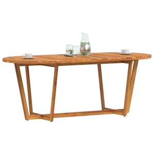 Zahradní jídelní stůl oválný 200 x 90 x 75 cm masivní akácie - obrázek 4