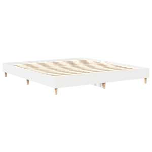 Rám postele bez matrace bílý 200x200 cm Dřevěné konstrukce - obrázek 4