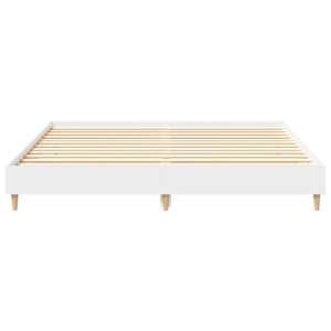 Rám postele bez matrace bílý 200x200 cm Dřevěné konstrukce - obrázek 5