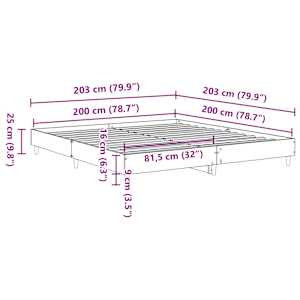 Rám postele bez matrace bílý 200x200 cm Dřevěné konstrukce - obrázek 10