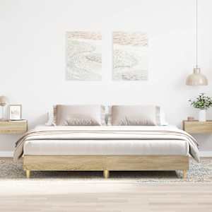 Rám postele bez matrace Dub Sonoma 200x200 cm kompozitní dřevo - obrázek 1