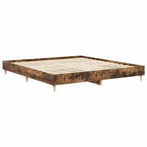 Rám postele bez matrace Kouřový dub 200x200 cm kompozitní dřevo - obrázek 4
