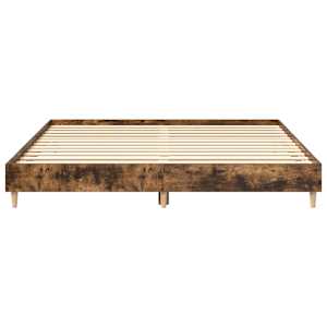 Rám postele bez matrace Kouřový dub 200x200 cm kompozitní dřevo - obrázek 5