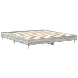 Rám postele bez matrace Grey Sonoma 200x200 cm kompozitní dřevo - obrázek 7