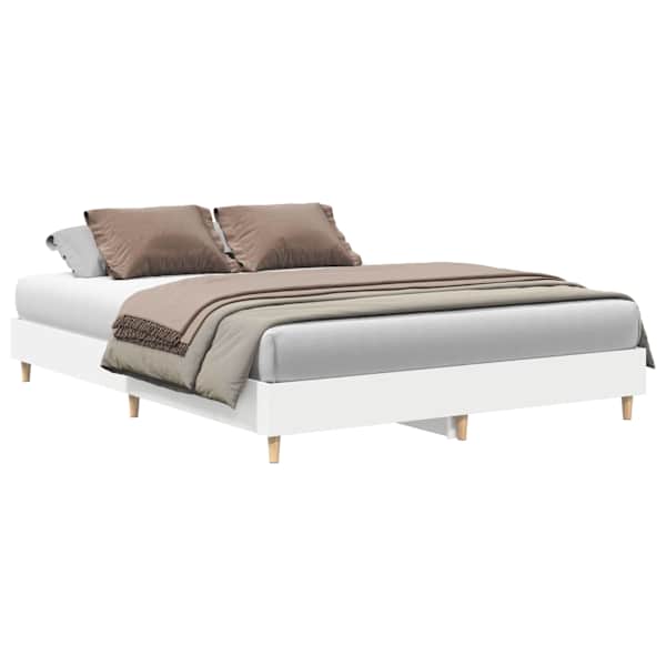 vidaXL voodiraam ilma madratsita, valge, 150 x 200 cm, tehispuit