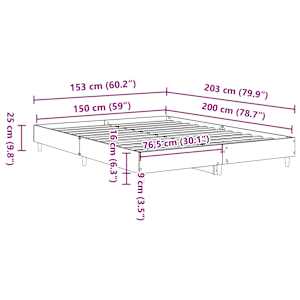 Rám postele bez matrace bílý 150x200 cm Dřevěné konstrukce - obrázek 10