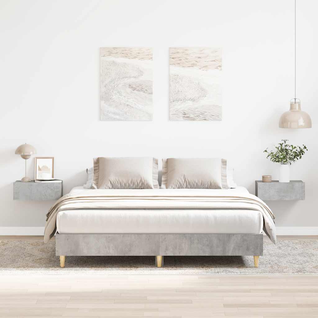 vidaXL Sängynrunko ilman patjaa betoninharmaa 150x200 cm tekninen puu