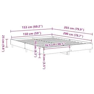 Rám postele bez matrace Staré dřevo 150x200 cm kompozitní dřevo - obrázek 10