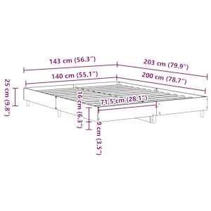Rám postele bez matrace bílý 140x200 cm Dřevěné konstrukce - obrázek 10