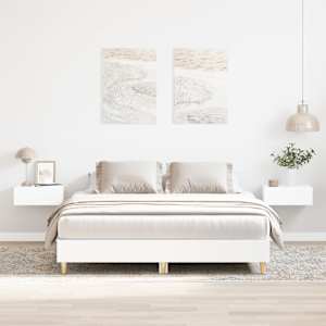 Posteljni okvir brez vzmetnice bel 140x200 cm inženirski les