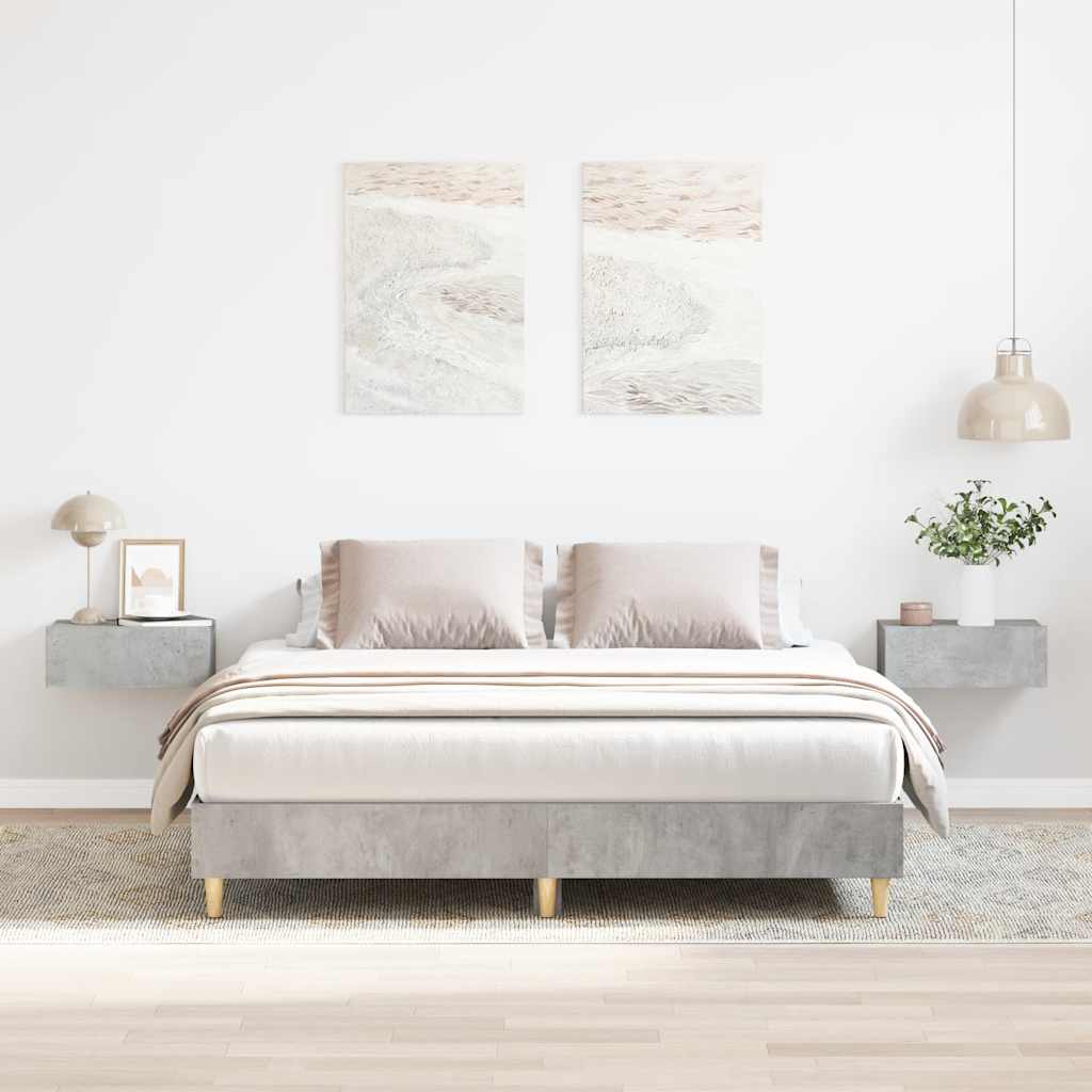 vidaXL Sängynrunko ilman patjaa betoninharmaa 140x200 cm tekninen puu