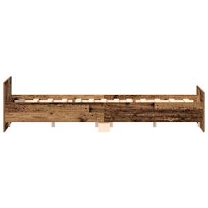 Rám postele bez matrace Staré dřevo 150x200cm Technické dřevo - obrázek 7