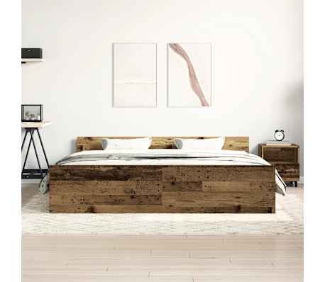 vidaXL Cadru de pat fără saltea Lemn vechi 160x200cm Lemn prelucrat
